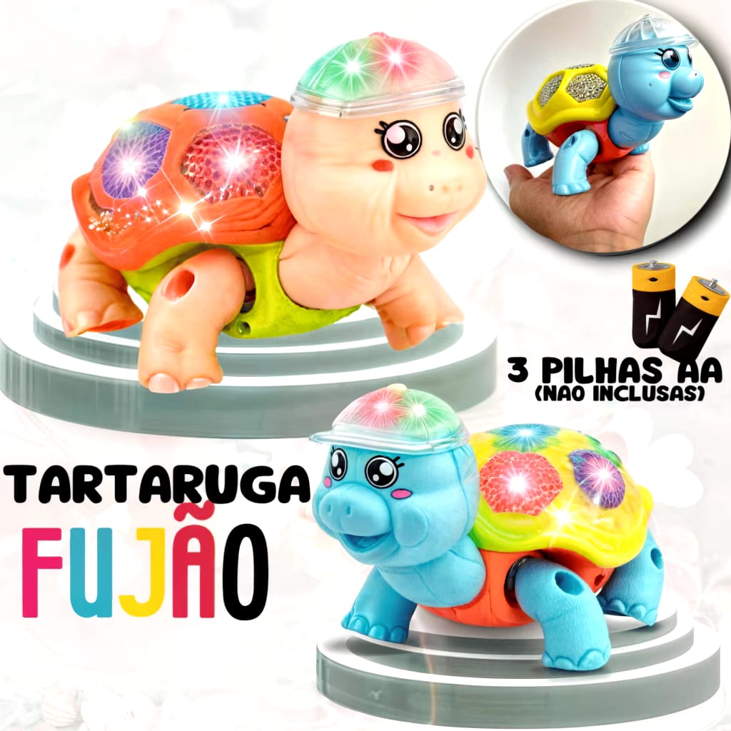 Tartaruga Fujão Elétrico Com Som Luz E Movimento