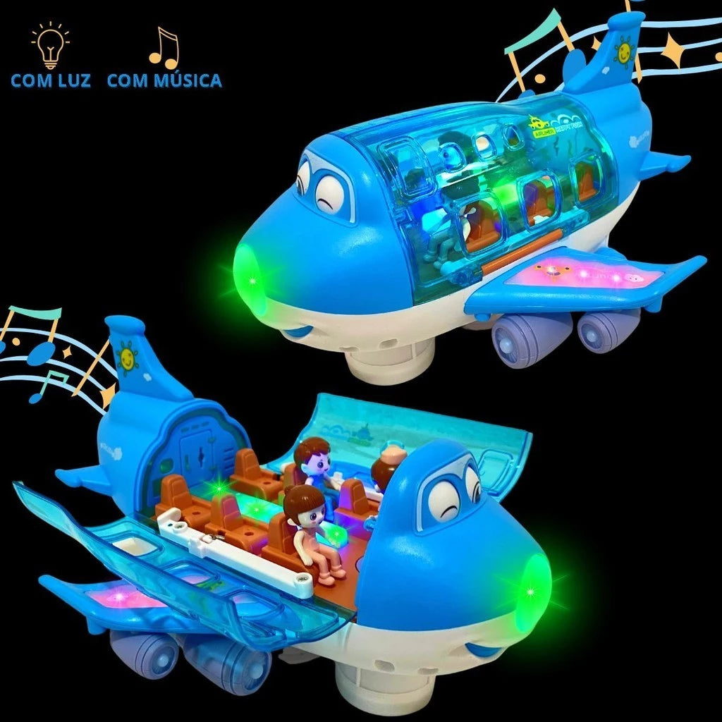 Avião De Brinquedo Musical com Som Luz